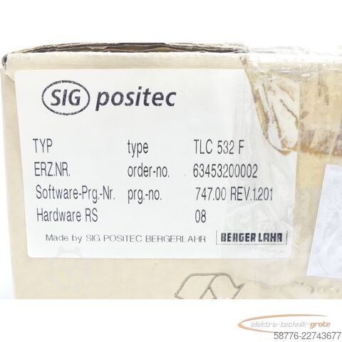 Componente  SIG positec / Berger Lahr TLC 532 F Servo Drive SN:1110070929 - ! -
