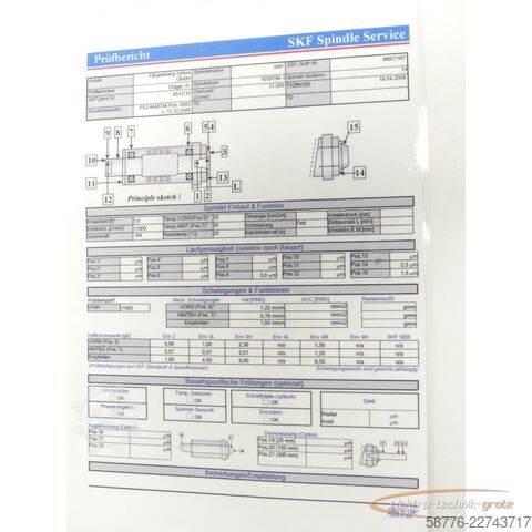 Componente SKF T-1099796-1/14 Spindel SN:14 - generalüberholt! -