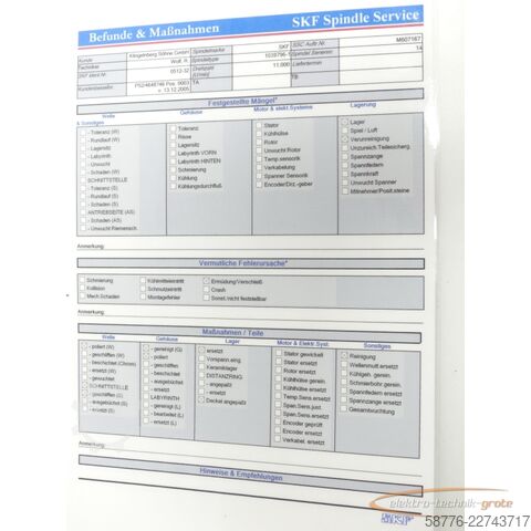 Componente SKF T-1099796-1/14 Spindel SN:14 - generalüberholt! -