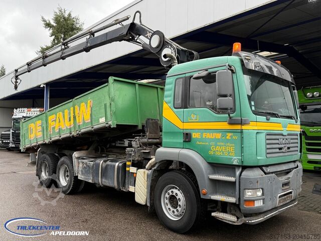 Kipper met kraan MAN TGA 26.390 6x4, Handgeschakeld, HIAB 166 E-4