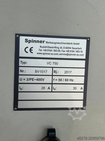 κατακόρυφο κέντρο κατεργασίας Spinner VC750