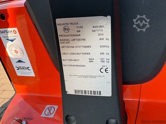 VS-23130 Elektrische stapelaar BT SWE080L initiele lift BT SWE080L