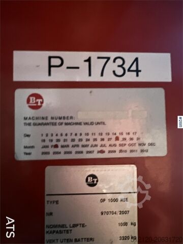 Wózek widłowy BT OP 1000 HSE Electric truck