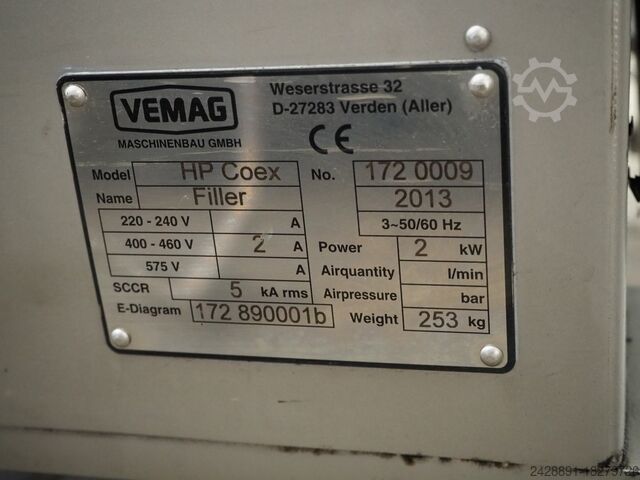 Linea alginato VEMAG HP 12E, COEX Vemag HP 12E, COEX, CC 215, 813