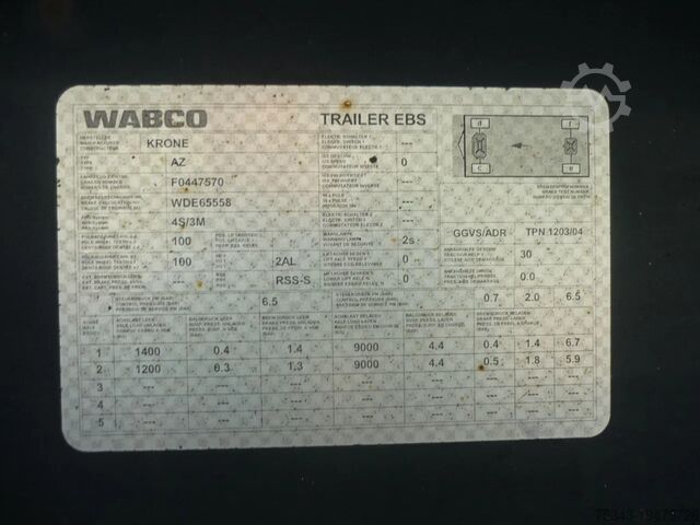 Systém BDF Krone AZ 2as anhanger with twistlocks and plateau