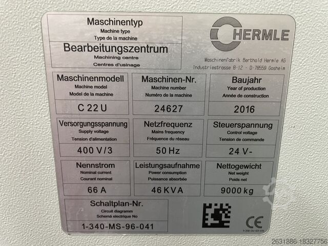 Bewerkingscentrum HERMLE C 22 U