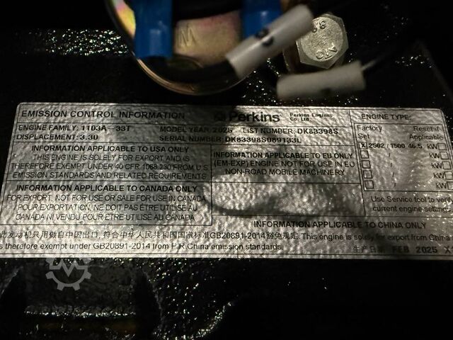 Agregat Perkins 1103A-33TG1 - 50 kVA Used Genset - DPX-12654