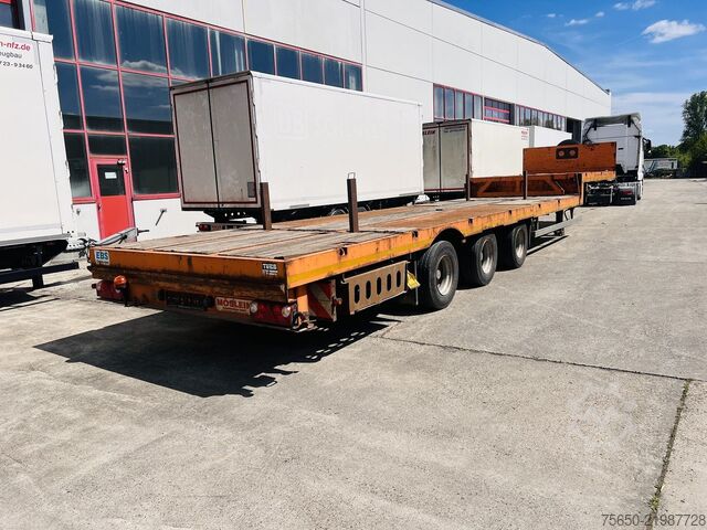 Remorque surbaissée Möslein STO 3 Schwebheim  3 Achs Satteltieflader Plato 45 t GGfür Fertigteile, Baumaschinen oder Container