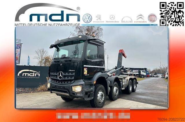 Roll-off tipper truck MERCEDES-BENZ Arocs 3243 8x4 Abrollkipper Schub/Knickhaken AHK