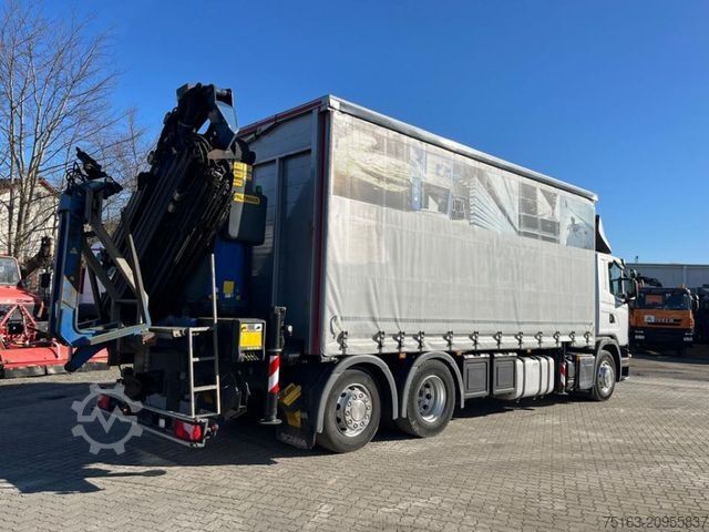 Flatbed truck SCANIA G 410 6x2 Pritsche Heckkran Palfinger PK 27002