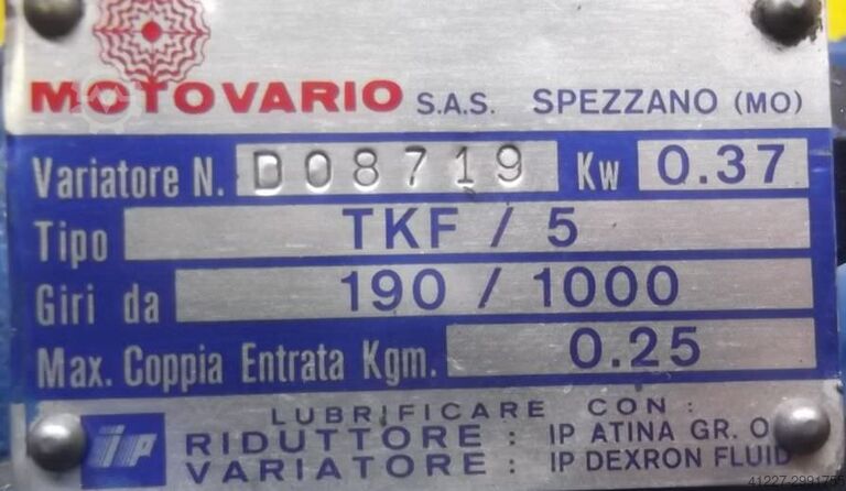 Regelbarer Getriebemotor 0,37 kW 190-1000 U/min MOTOVARIO** TKF/5