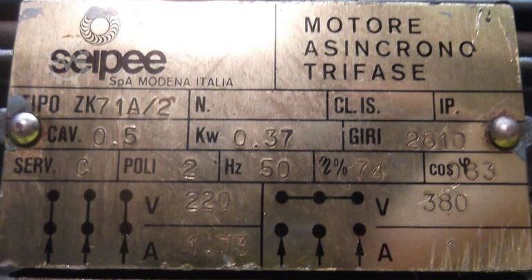 Regelbarer Getriebemotor 0,37 kW 190-1000 U/min MOTOVARIO** TKF/5