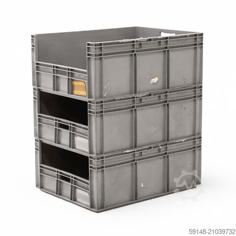 Použité euro přepravky s úchopovým otvorem, D: 800, Š: 600, V: 320 (mm). 122 l, D: 800, Š: Kruizinga 98-594GB-PAL