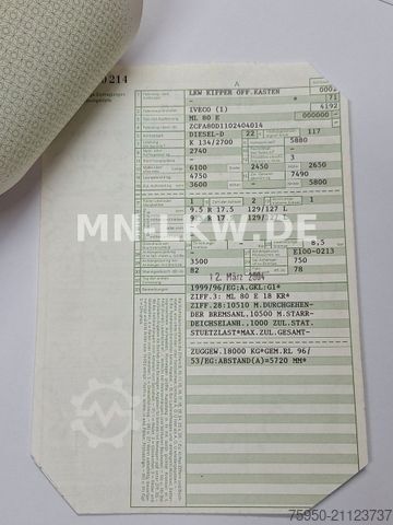 Tippbil skåpbil IVECO 80E18 6 ZYLINDER TECTOR MEILLER KIPPER EUROCARGO