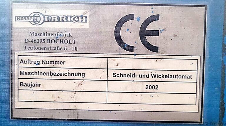 Snij- en wikkelmachine Olbrich