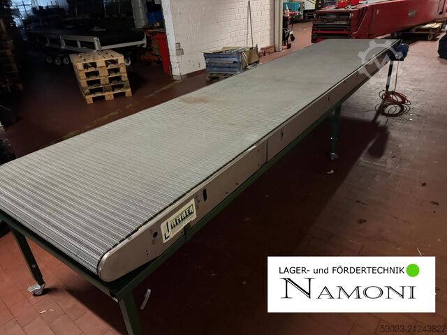 Conveyor belt with drive Jamafa Kunststoffmodulband/Gurtförderer