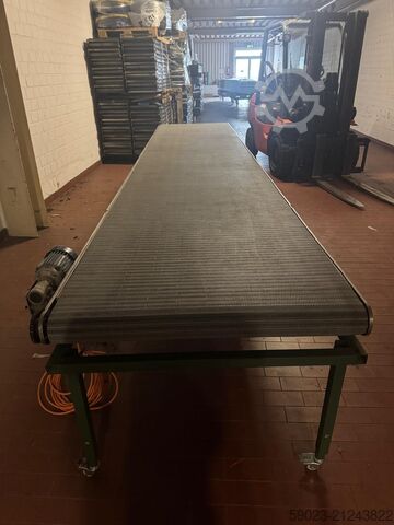 Conveyor belt with drive Jamafa Kunststoffmodulband/Gurtförderer