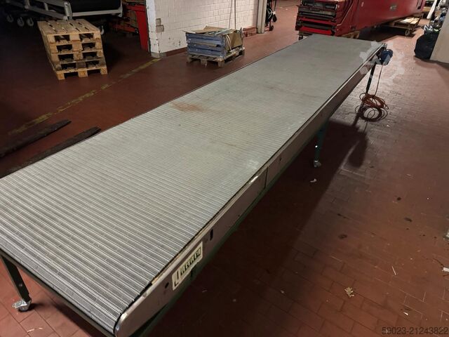 Conveyor belt with drive Jamafa Kunststoffmodulband/Gurtförderer