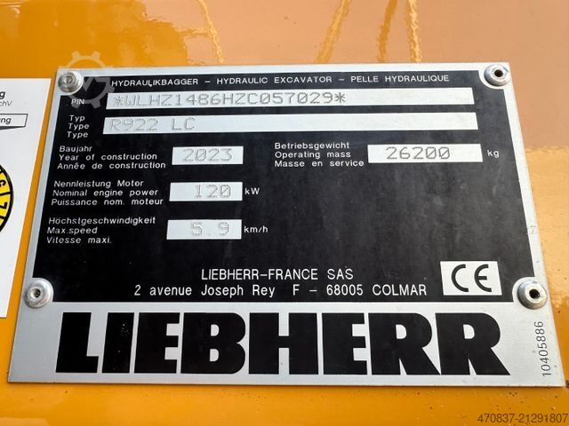 Chain excavator LIEBHERR R922 LC / MultiUser / Böschungsbagger