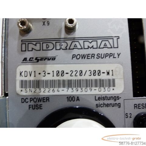 Indramat component Indramat KDV 1.3-100-220/300-W1 SN23226473930903 generalüberholt mit 12 Monaten Gewährleistung