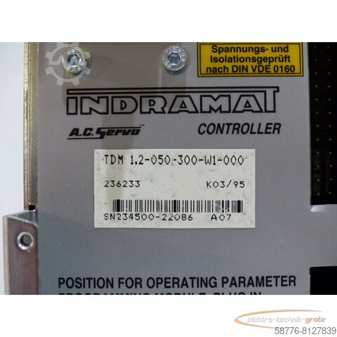 Indramat component Indramat TDM 1.2-050-300-W1-000 SN:23450022086 generalüberholt mit 12 Monaten Gewährleistung