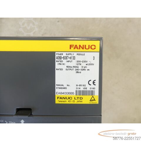 Składnik Fanuc A06B-6087-H130 Power Supply Module Version D SN: EA8400665