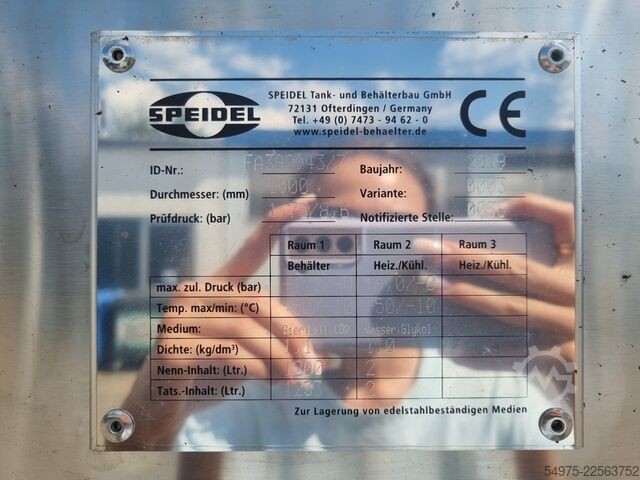1233L pressure vessel with double jacket Speidel 