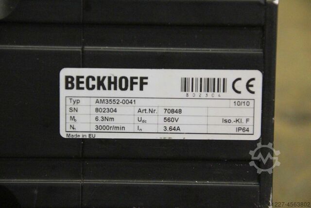 Servomotor 1,45 kW 3000 omw/min BJM Beckhoff AM3552-0041