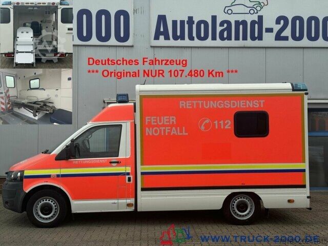 Brandweerwagen Volkswagen T5 2.0 TDI Autom KTW Krankentransport inkl Liege