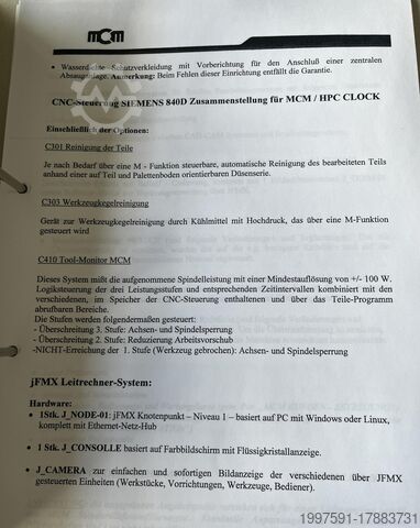 Bearbeitungszentrum MCM CLOCK 1200 MP10