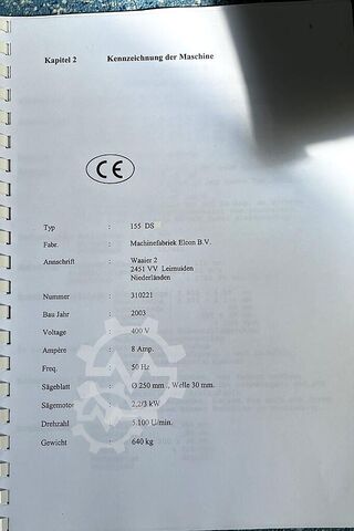 Paneelzaag ELCON 155 DS