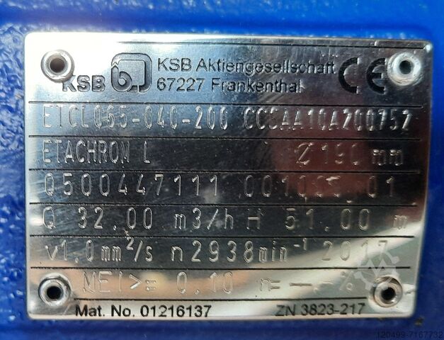 Pump Etachrom KSB Etachrom-L 065-040-200