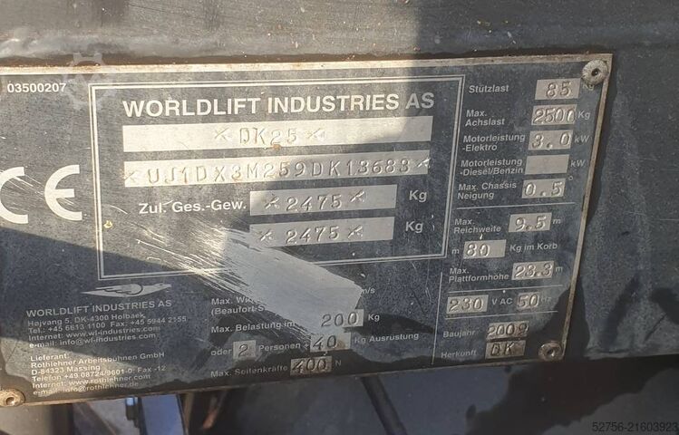 Hefplatform Worldlift Industries AS DK25