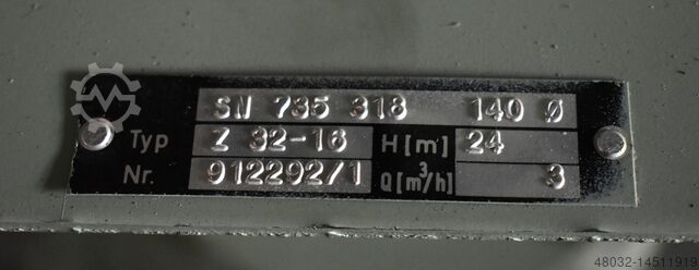 Kreiselpumpe / Kühlmittelpumpe Schmalenberger Z32-16