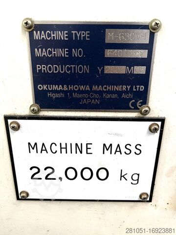 Centro de mecanizado horizontal 5 Ejes OKUMA HOWA MILLAC 630VH