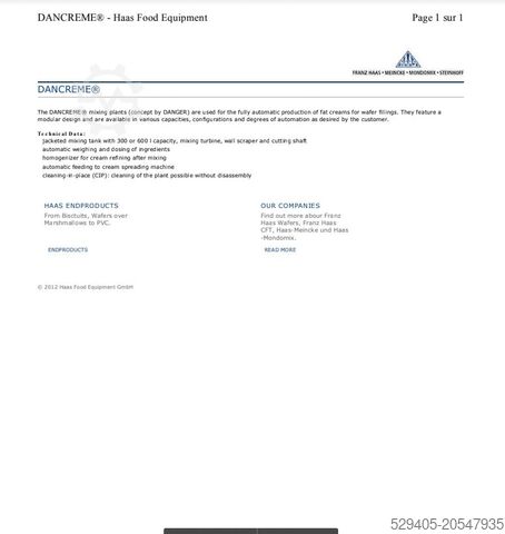 Dancrème – Turbo mélangeur 300L  Dancrème – Turbo mélangeur 300L