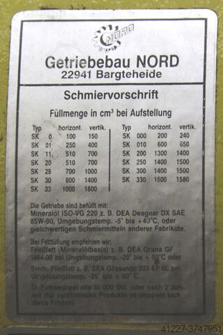 Gear motor 0.37 kW 19 rpm Nord 20F-71L/4