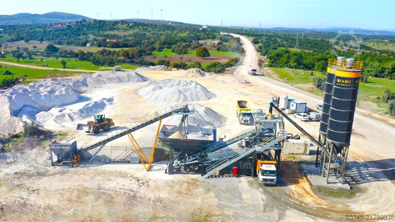 Mobil betongtillsatsanläggning FABO Mobile Concrete Batching Plant 120 m3/h Mobile Concrete Batching Plant