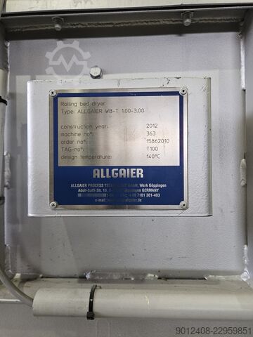 Sušara sa valjkastim ležajem, valjkasti ležaj Allgaier Process Technolgy Trockner WB-T1.00-3.00