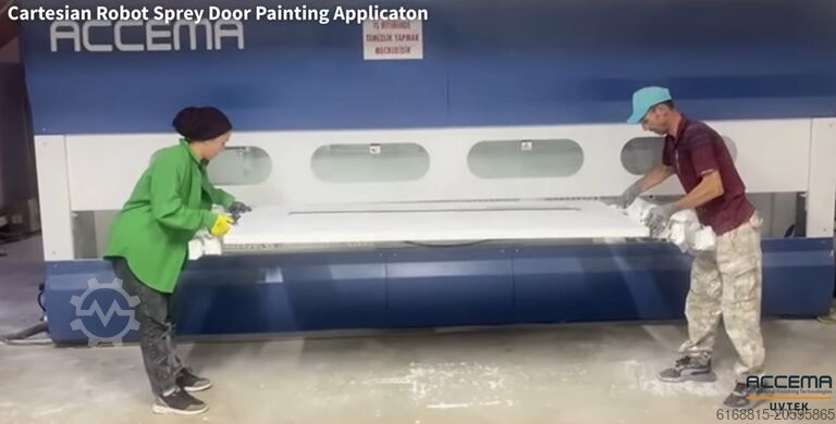 Cartesian robot for door painting ACCEMA Kartezjański robot malujący do drzwi