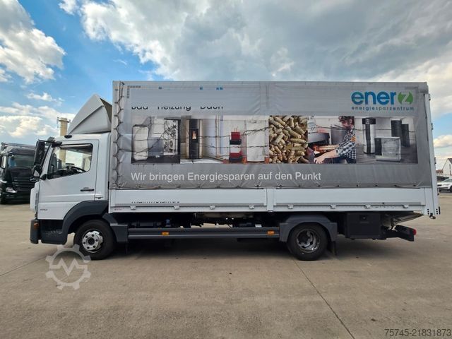 Kamion sa ravnom platformom i ceradom MERCEDES-BENZ ATEGO 818 * ACC * 1.HAND * BÄR LBW 1T*SPURASSIST