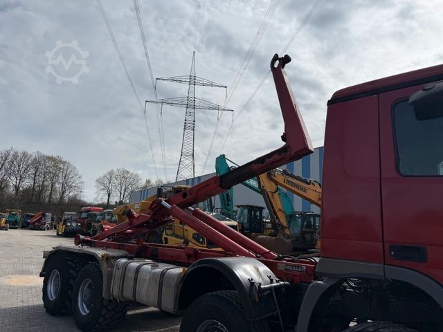 Camion benne à bras amovible MERCEDES-BENZ 4144 Actros MP2 Abrollkipper 8x8 Singlebereifung