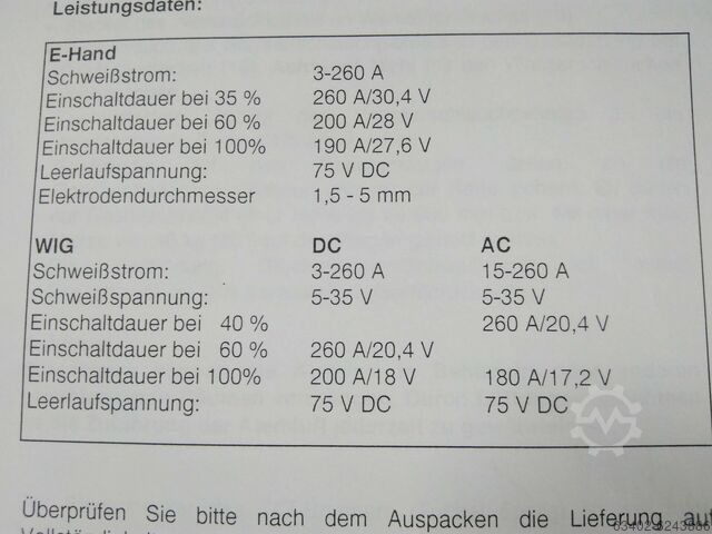 WIG Schweißgerät KJELLBERG KU 262 AC/DC