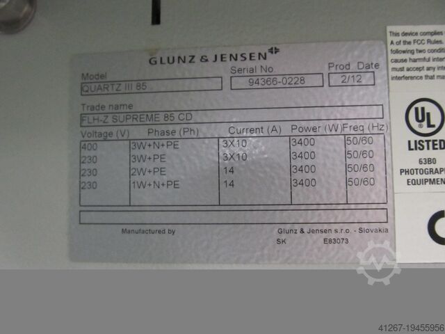 Utvecklingsmaskin Glunz & Jensen Quartz III 85