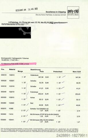 Clipper after major renovation Poly-Clip FCA 3430-18