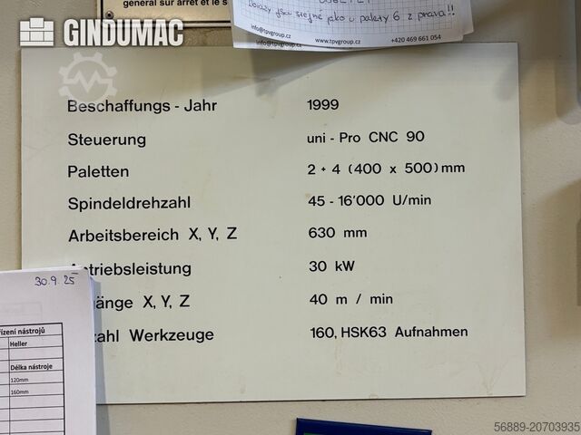 Horizontaal bewerkingscentrum HELLER MC 16 with pallet pool