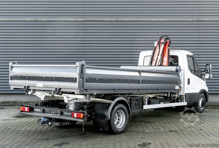Volquete trilateral con grúa Iveco Daily 70C18 HA8 Kipper Kran