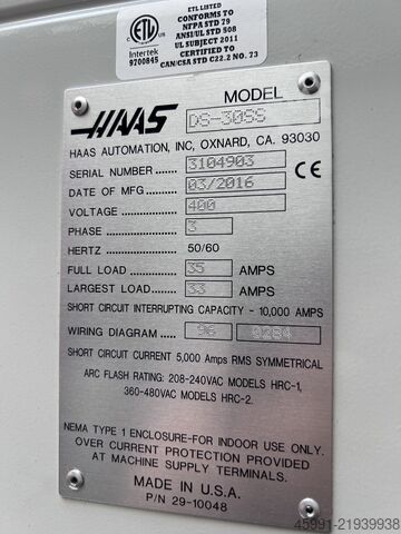 CNC eszterga HAAS DS-30SS dual spindle lathe