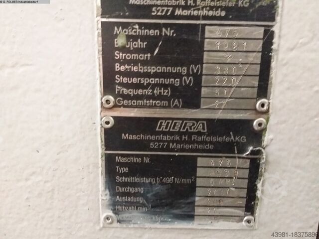 Cisaille guillotine - hydraulique HERA HSS8
