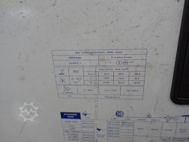 Urządzenie do spawania i lutowania w osłonie gazów ochronnych MIG/MAG GYS T3GYS AUTO